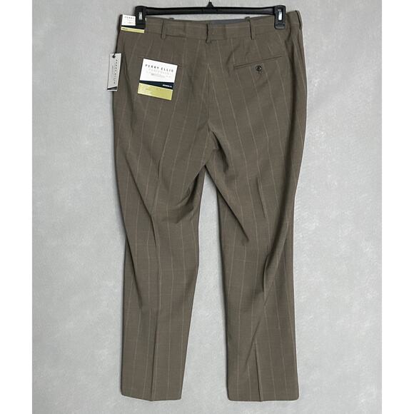 Perry Ellis Portfolio Men's 38x32 Dress Pants Modern Fit Stretch Dark Beige NEW - Picture 5 of 10